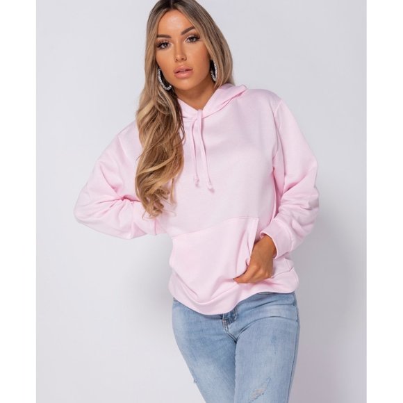 Rumor Apparel Sweaters - Pink Oversized Draw String Hooded Sweatshirt